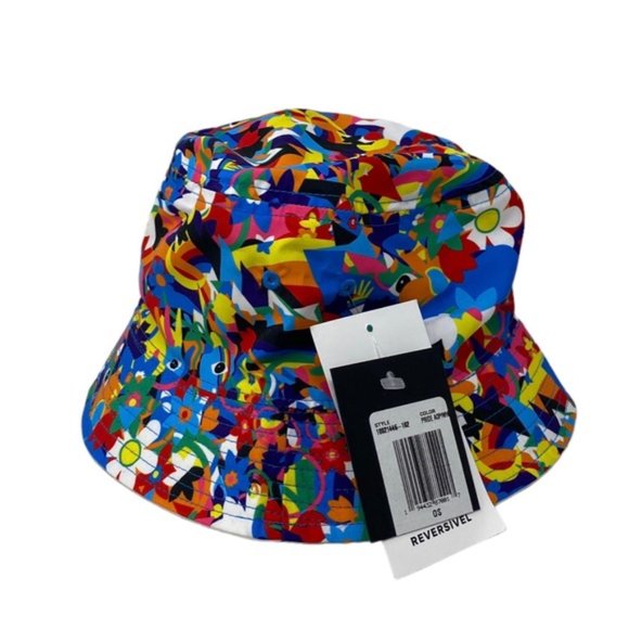 š„HOT SALEš„Converse Reversible Bucket Hat Multi White Canvas 10021446-102 - Picture 4 of 6